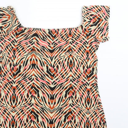 Womens UK Size 12 Dorothy Perkins Multicoloured Basic T-Shirt