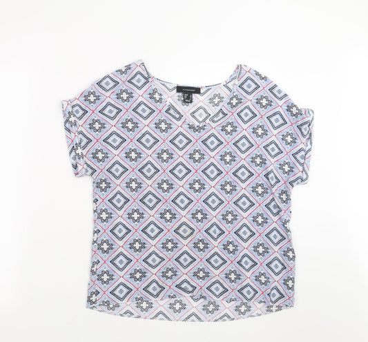 Primark Womens Blue Geometric  Basic Blouse Size 12
