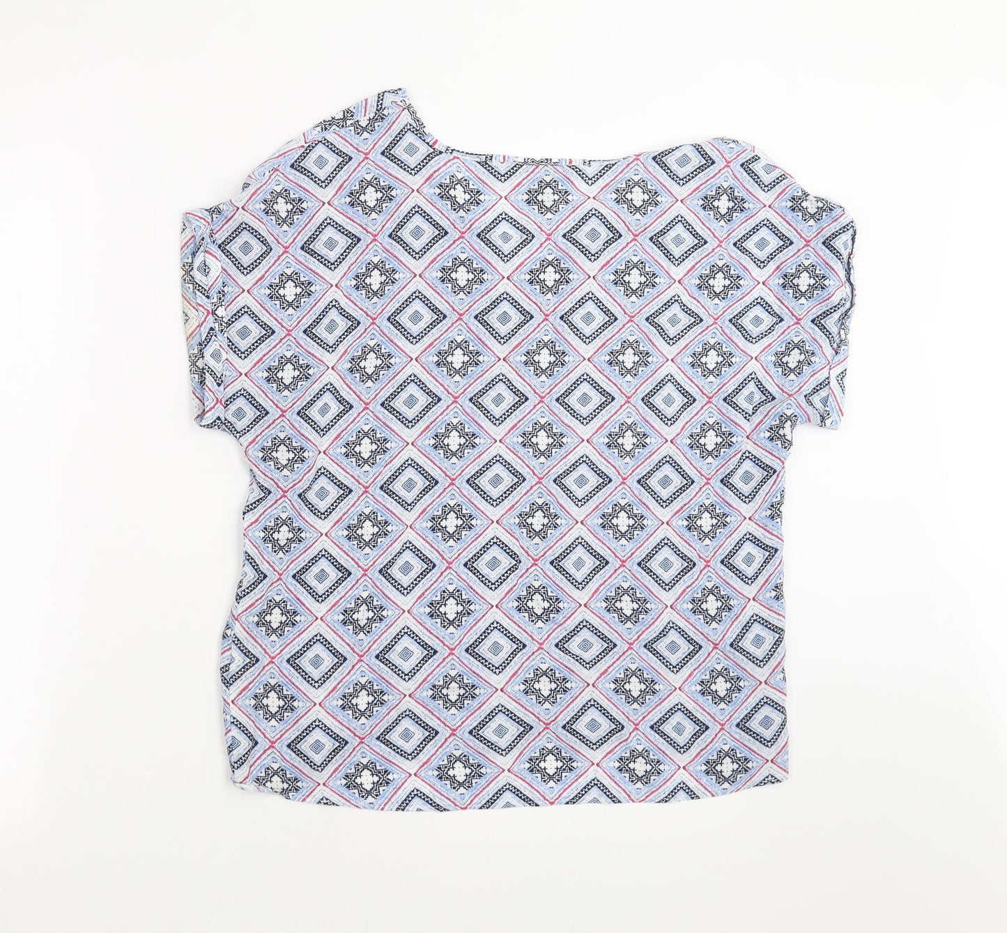 Primark Womens Blue Geometric  Basic Blouse Size 12