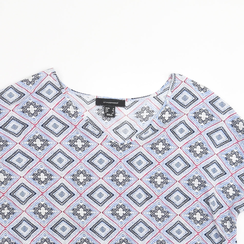 Primark Womens Blue Geometric  Basic Blouse Size 12