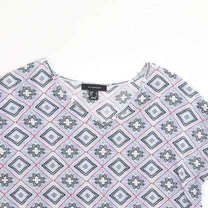 Primark Womens Blue Geometric  Basic Blouse Size 12