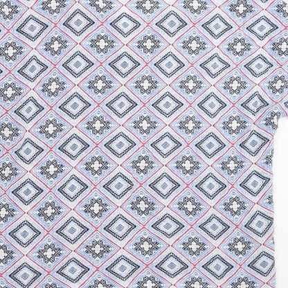 Primark Womens Blue Geometric  Basic Blouse Size 12