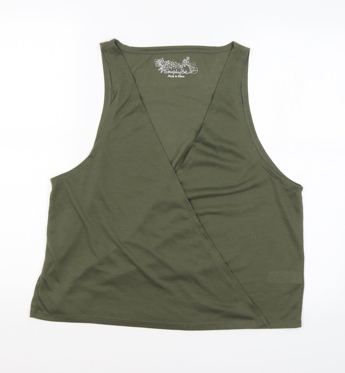 Womens UK Size 22 Simply Be Green Wrap Tank