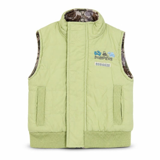 Front view of Adams Baby Green Gilet Coat, size 3-6, Months