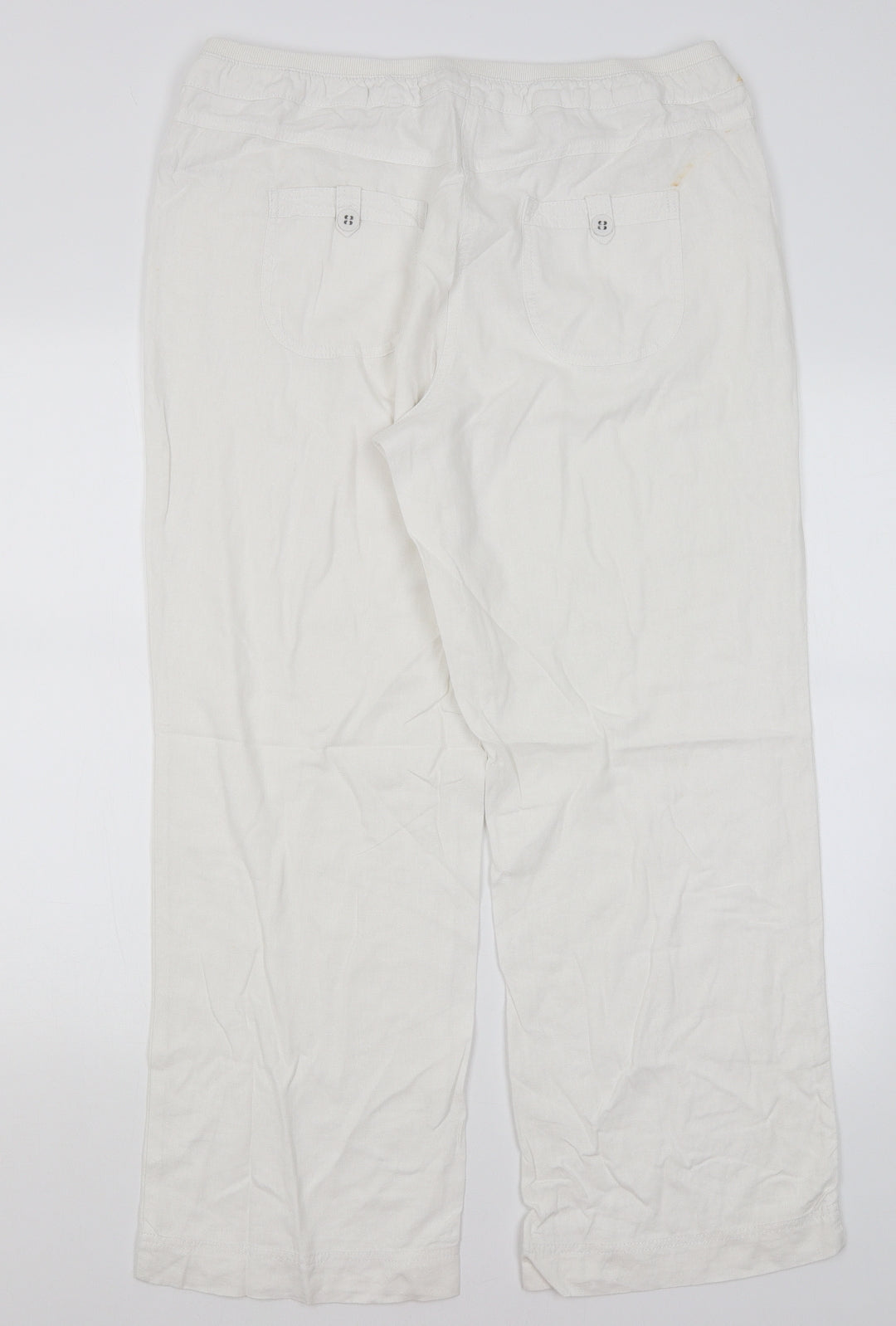 Authentic Womens White   Trousers  Size 16 L28 in