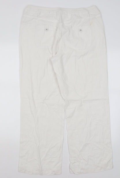 Authentic Womens White   Trousers  Size 16 L28 in