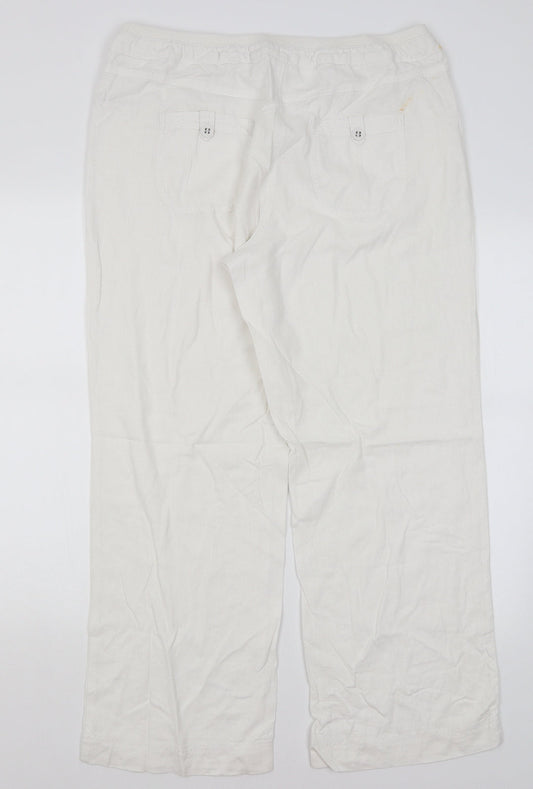 Authentic Womens White   Trousers  Size 16 L28 in