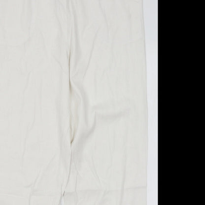 Authentic Womens White   Trousers  Size 16 L28 in