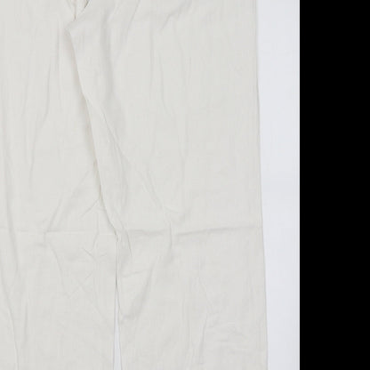 Authentic Womens White   Trousers  Size 16 L28 in