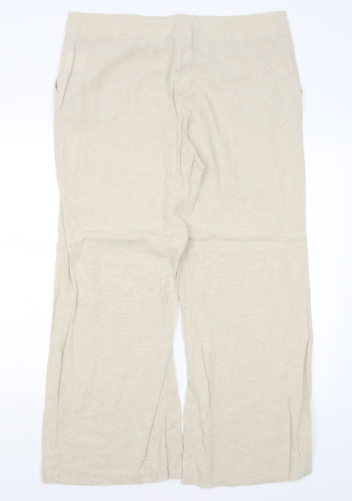 Womens UK Size 16 Preworn Regular Fit  Beige Trousers