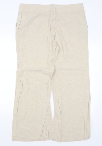 Womens UK Size 16 Preworn Regular Fit  Beige Trousers