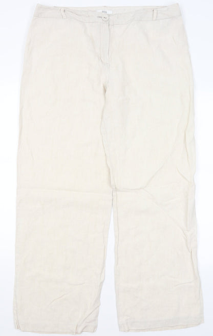 Womens UK Size 18 M&S Regular Fit  Beige Trousers