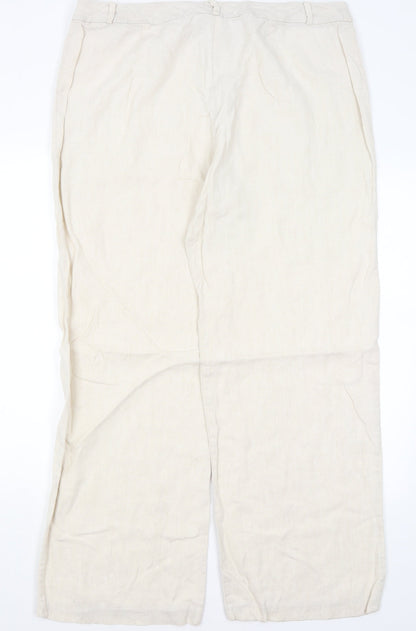 Womens UK Size 18 M&S Regular Fit  Beige Trousers