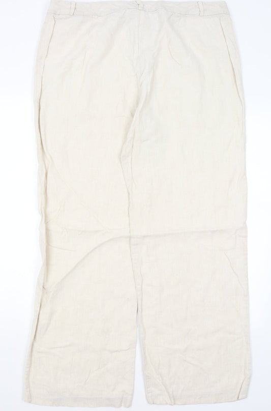 Womens UK Size 18 M&S Regular Fit  Beige Trousers