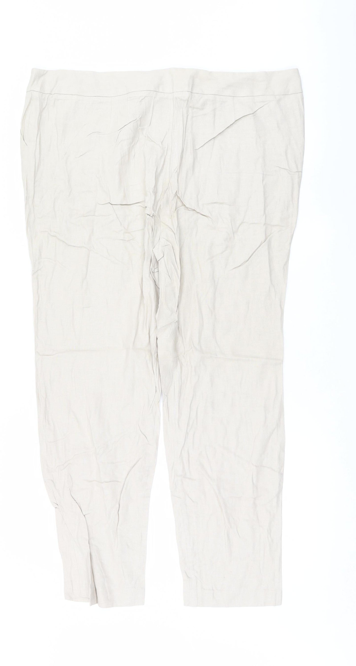 Womens UK Size 18 Marks and Spencer Regular Fit  Beige Trousers