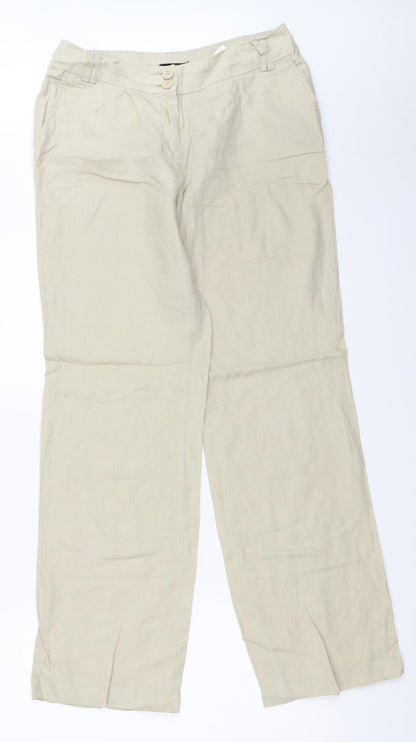 Womens UK Size 36 H&M Regular Fit  Beige Trousers