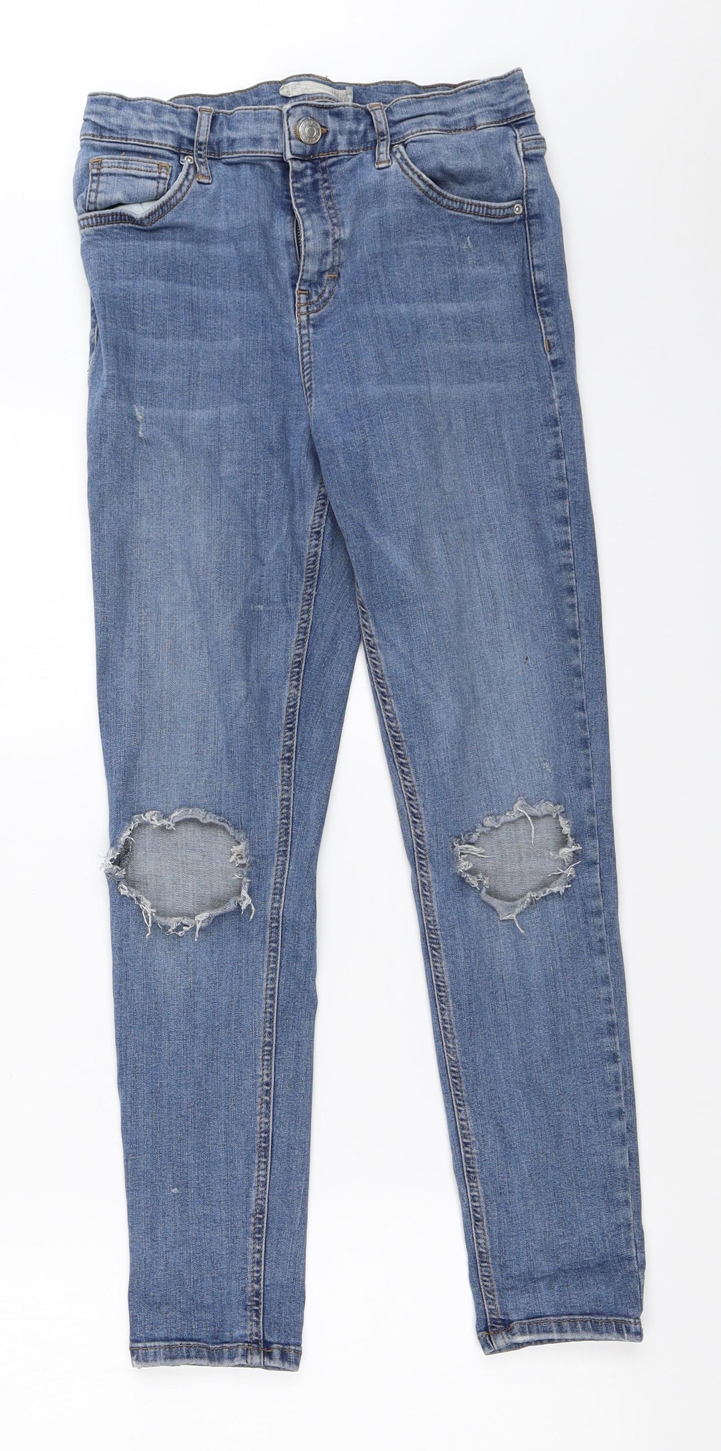 Topshop Womens Blue  Denim Skinny Jeans Size 30 in L25 in