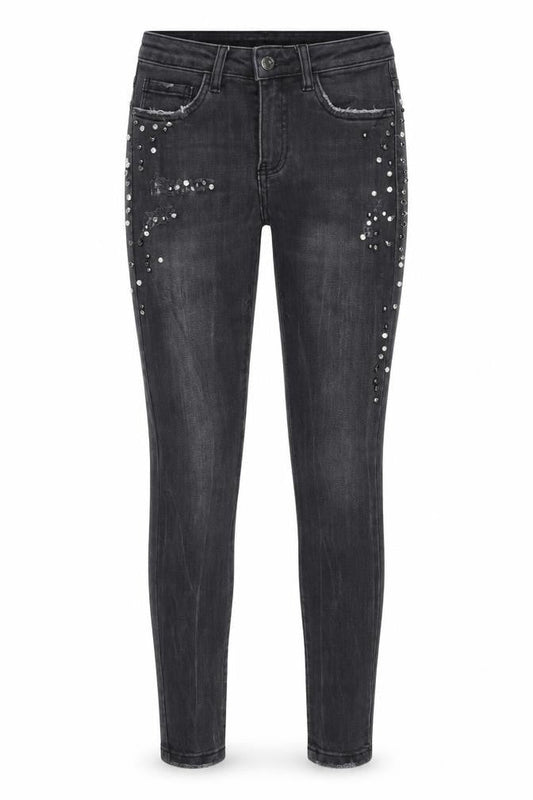 Womens UK Size XS Queen Hearts Regular Fit Skinny Grey Jeans