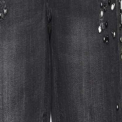 Queen Hearts Womens Grey  Denim Skinny Jeans Size XS L27 in