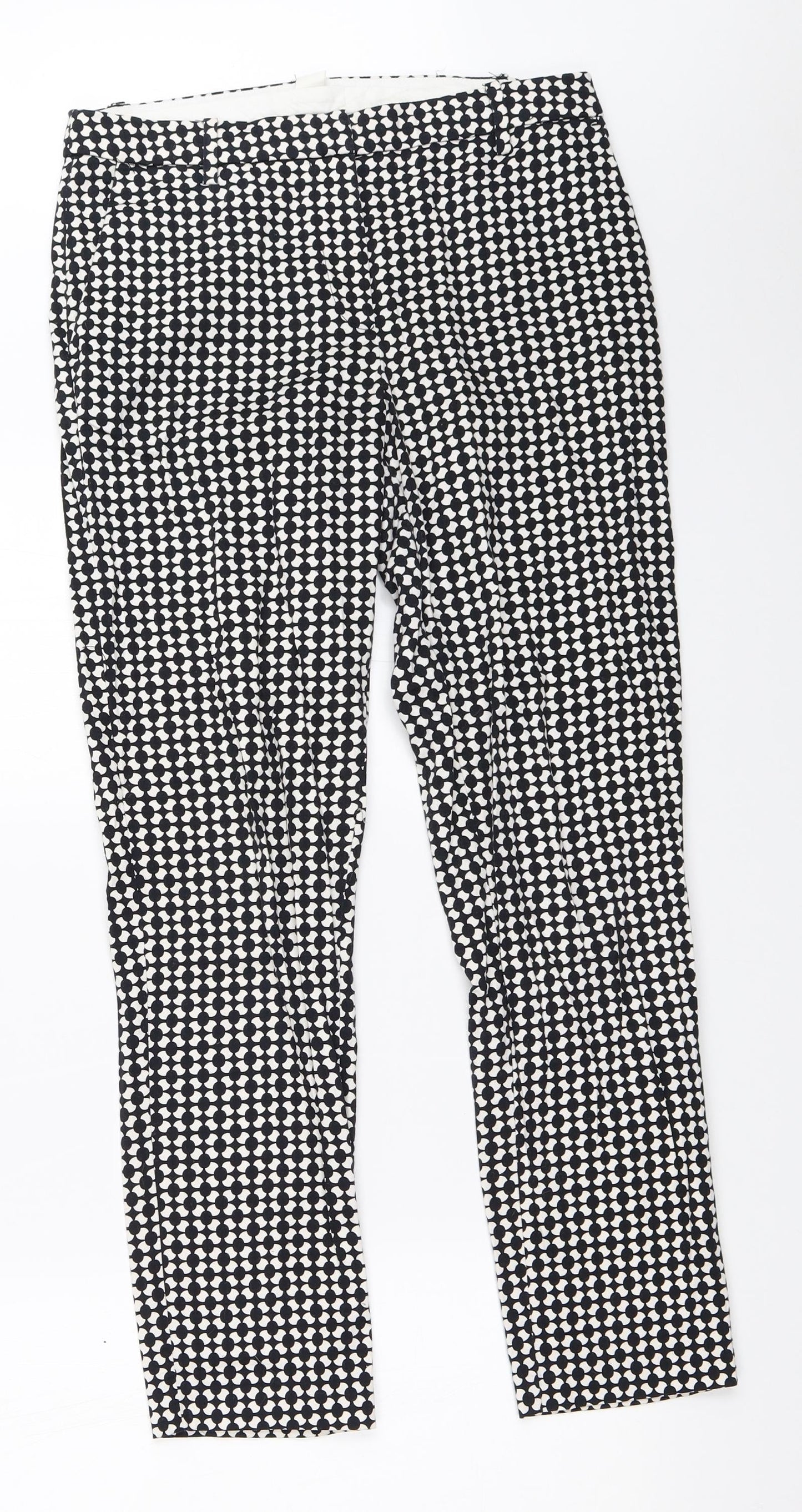 Womens UK Size 36 H&M Regular Fit Capri Black Trousers