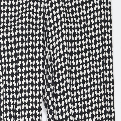 Womens UK Size 36 H&M Regular Fit Capri Black Trousers
