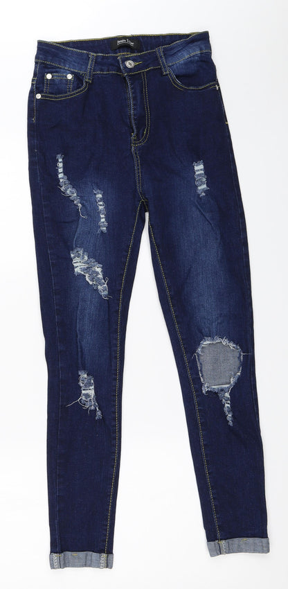 Womens UK Size 8 Denim Wise Regular Fit Skinny Blue Jeans