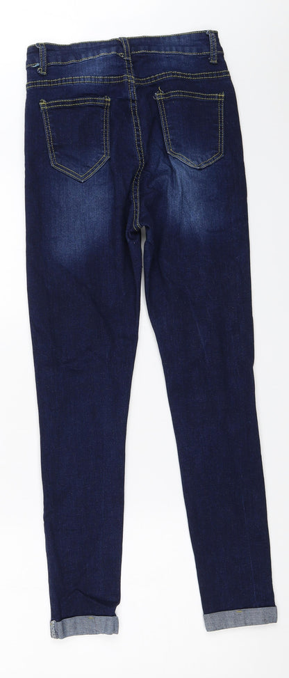 Womens UK Size 8 Denim Wise Regular Fit Skinny Blue Jeans