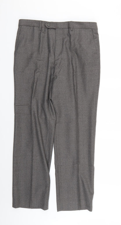 marks Mens Grey Check  Trousers  Size 34 L26 in