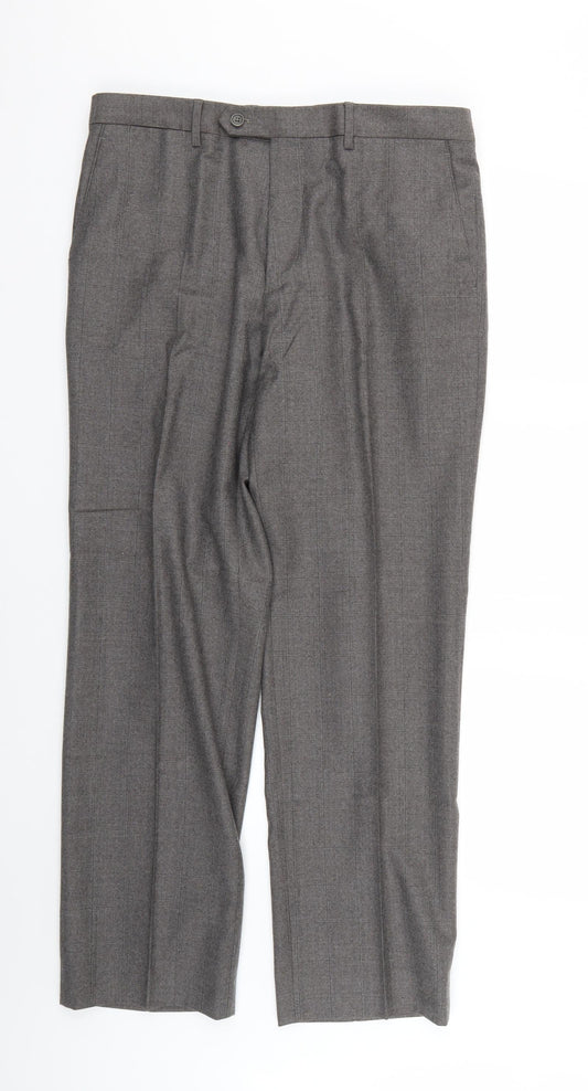 marks Mens Grey Check  Trousers  Size 34 L26 in