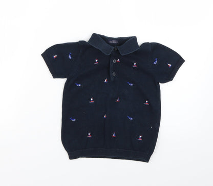 NEXT Boys Blue Geometric  Basic Polo Size 2 Years