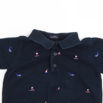 NEXT Boys Blue Geometric  Basic Polo Size 2 Years