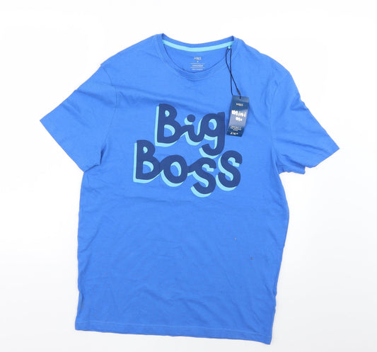 Marks and Spencer Mens Blue    T-Shirt Size S