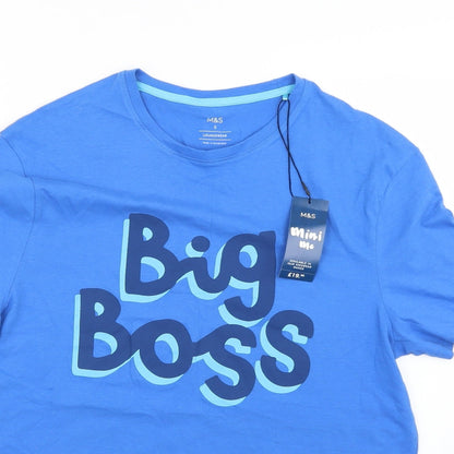 Marks and Spencer Mens Blue    T-Shirt Size S