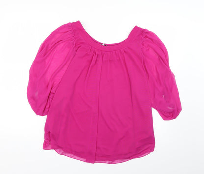Womens UK Size 12 New Look Purple Basic Blouse
