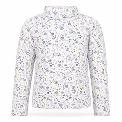 Front view of hullabaloo girls’ white floral basic t-shirt, size 9-10, years