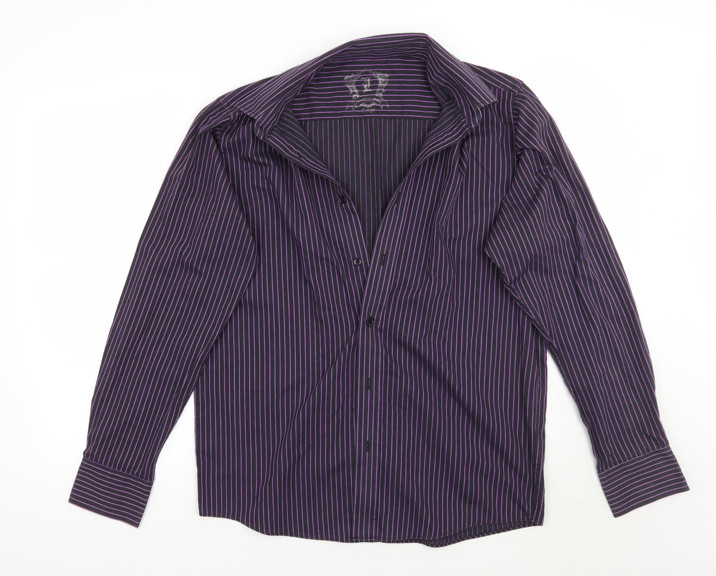Mens UK Size L Cedar Wood State Purple  Button-Up Long Sleeve Casual Shirt