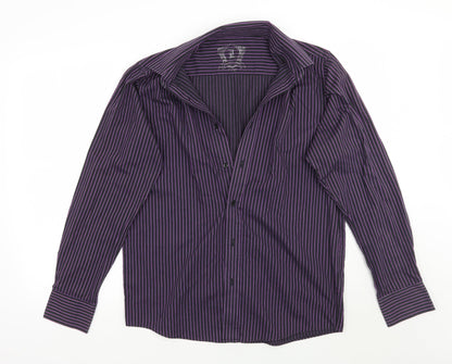 Mens UK Size L Cedar Wood State Purple  Button-Up Long Sleeve Casual Shirt