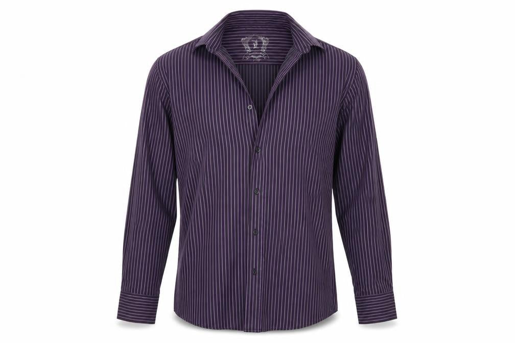 Cedarwood State Mens Purple Striped Button-Up Size L