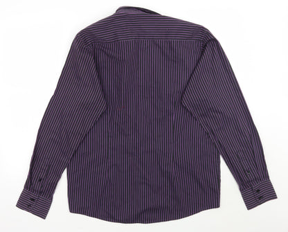 Mens UK Size L Cedar Wood State Purple  Button-Up Long Sleeve Casual Shirt