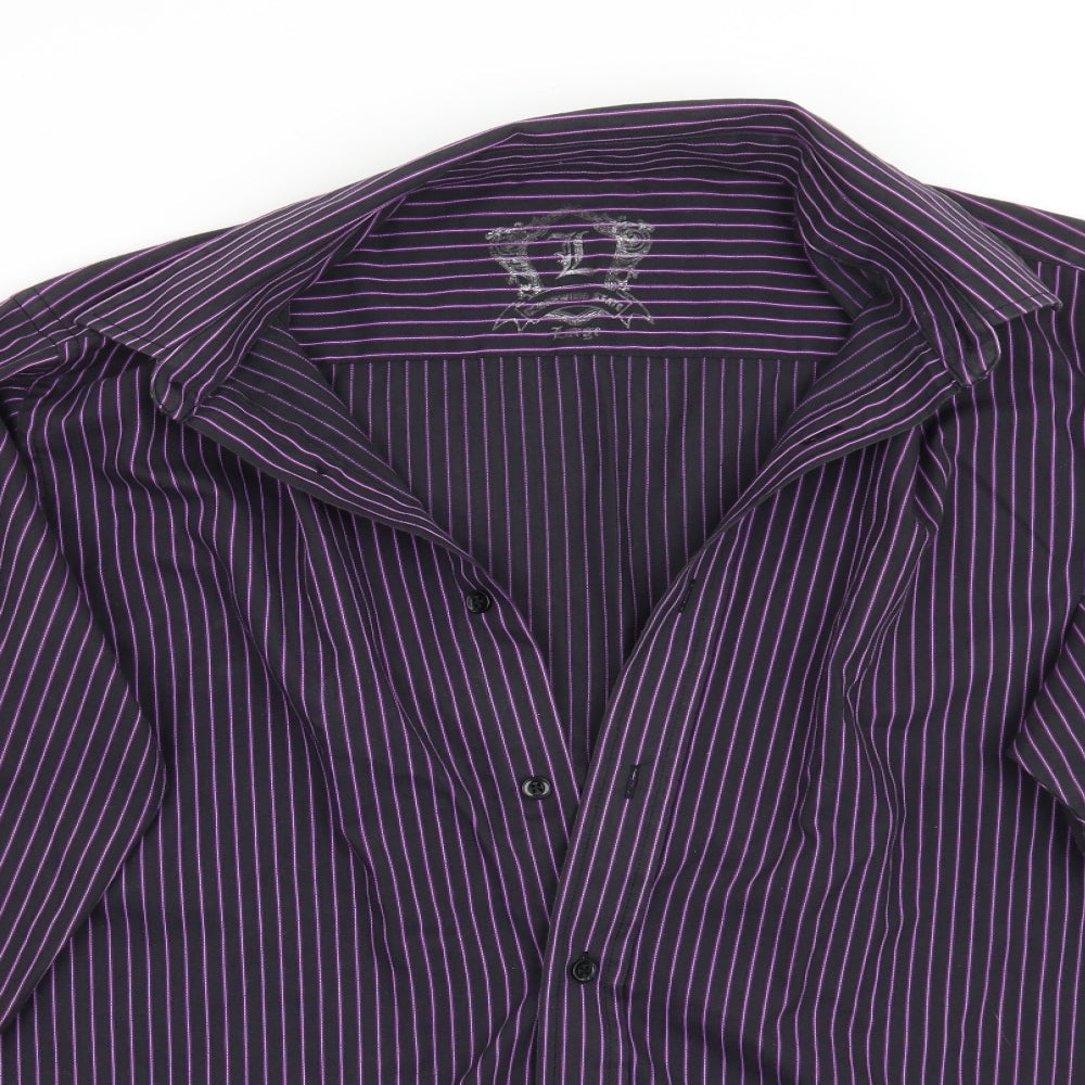 Mens UK Size L Cedar Wood State Purple  Button-Up Long Sleeve Casual Shirt