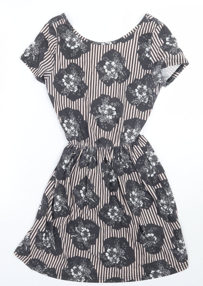 Topshop Womens Beige Floral  A-Line  Size 6