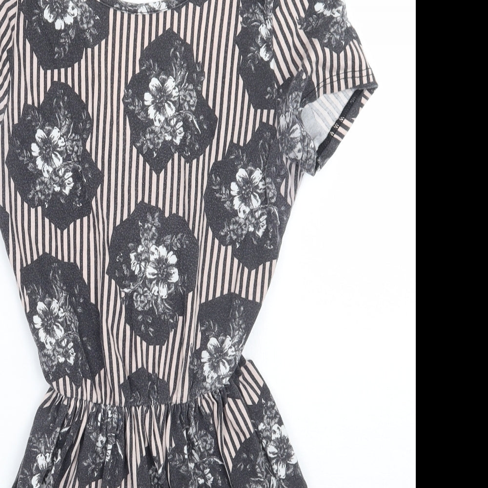 Topshop Womens Beige Floral  A-Line  Size 6