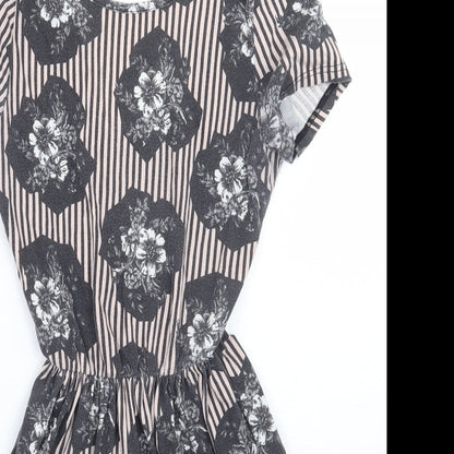 Topshop Womens Beige Floral  A-Line  Size 6
