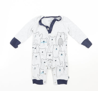 F&F Baby Grey Geometric  Babygrow One-Piece Size 0-3 Months