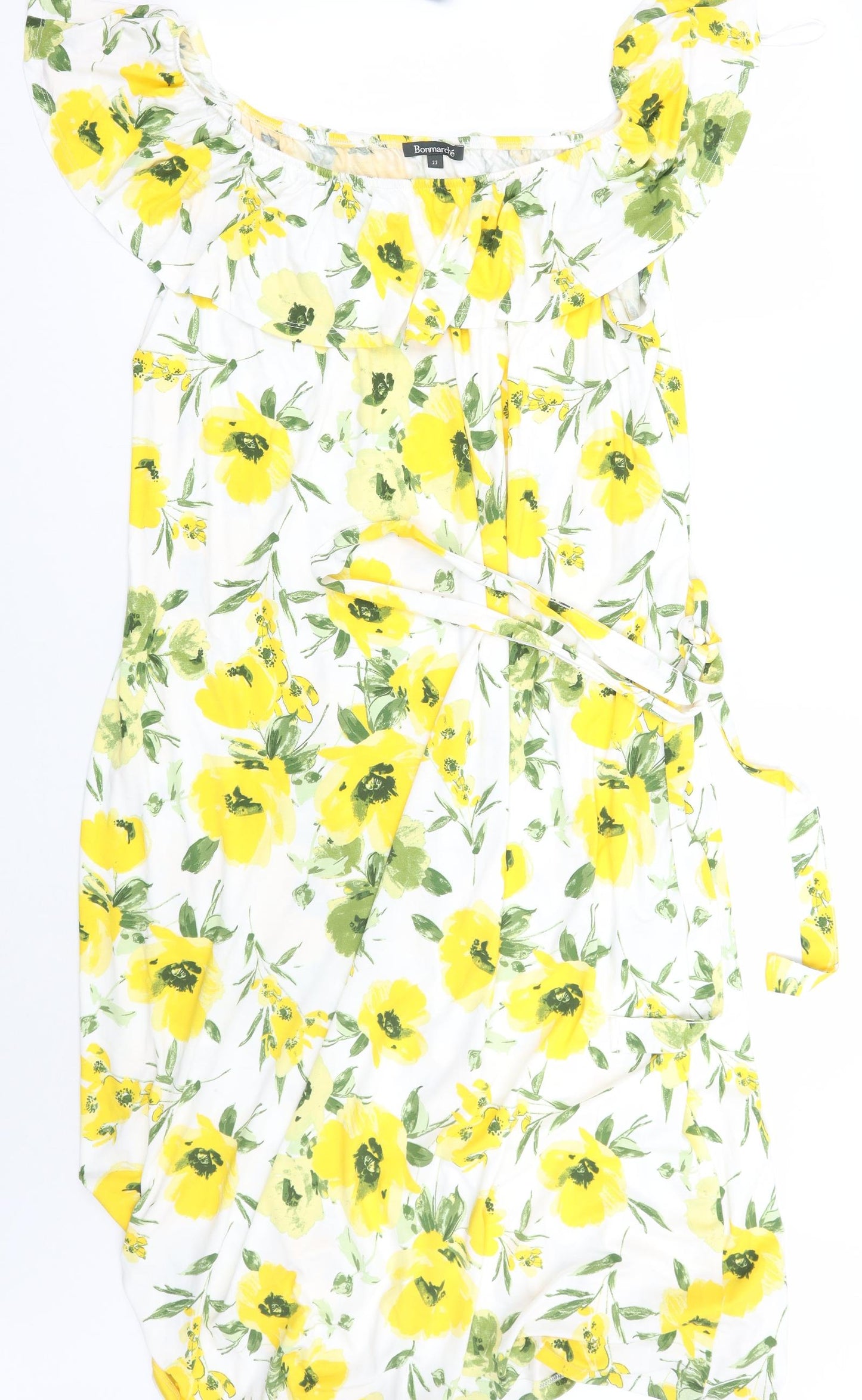 Bonmarché Womens White Floral  A-Line  Size 22