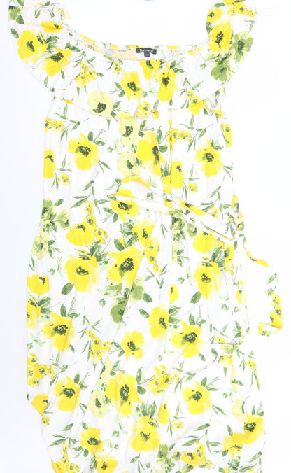 Bonmarché Womens White Floral  A-Line  Size 22