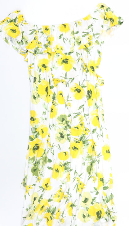 Bonmarché Womens White Floral  A-Line  Size 22