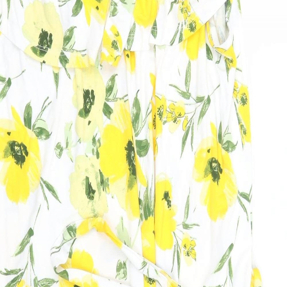 Bonmarché Womens White Floral  A-Line  Size 22