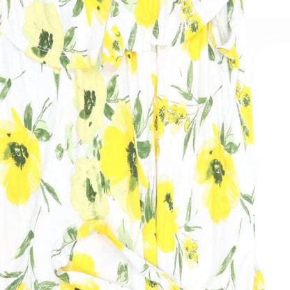 Bonmarché Womens White Floral  A-Line  Size 22