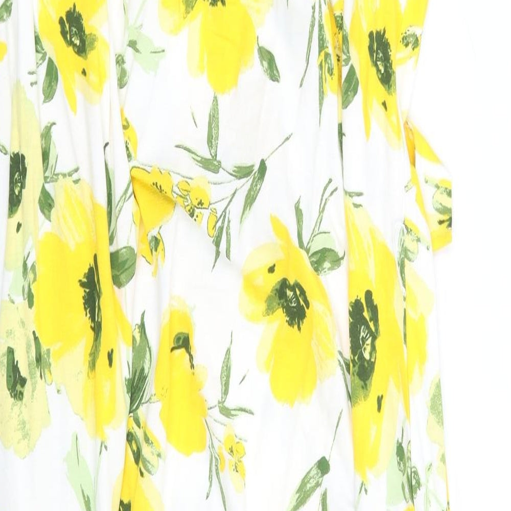 Bonmarché Womens White Floral  A-Line  Size 22